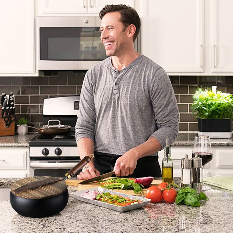 🍳🔥 Healthy Uncoated Iron Pot | Professional-Grade Iron Cookware, No Harmful Coating