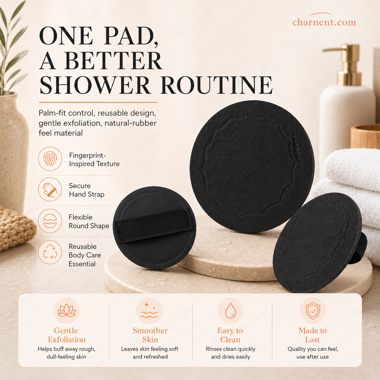 🧖‍♀️Scrub Bath Pads – Gently exfoliate, unclog pores, reveal brighter skin. Durable rubber, easy to rinse. ✨🛀
