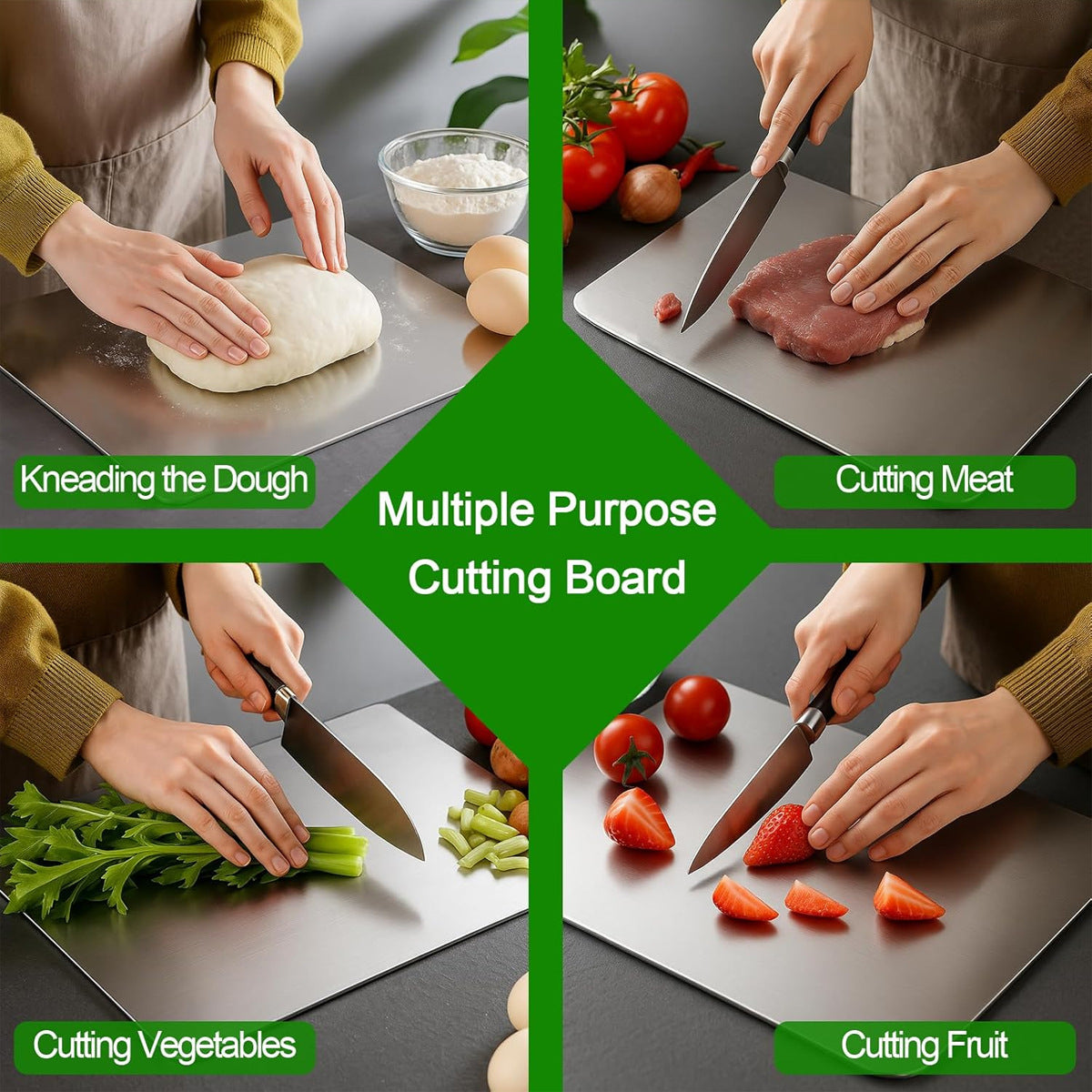 Stainless Steel Durable Kitchen Cutting Board