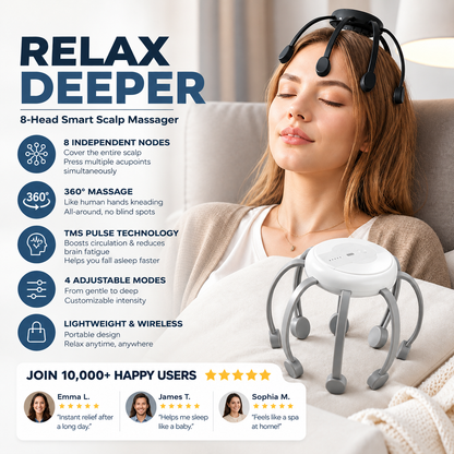 🐙Free Delivery💆‍♂️ Intelligent Octopus Head Massager🔋