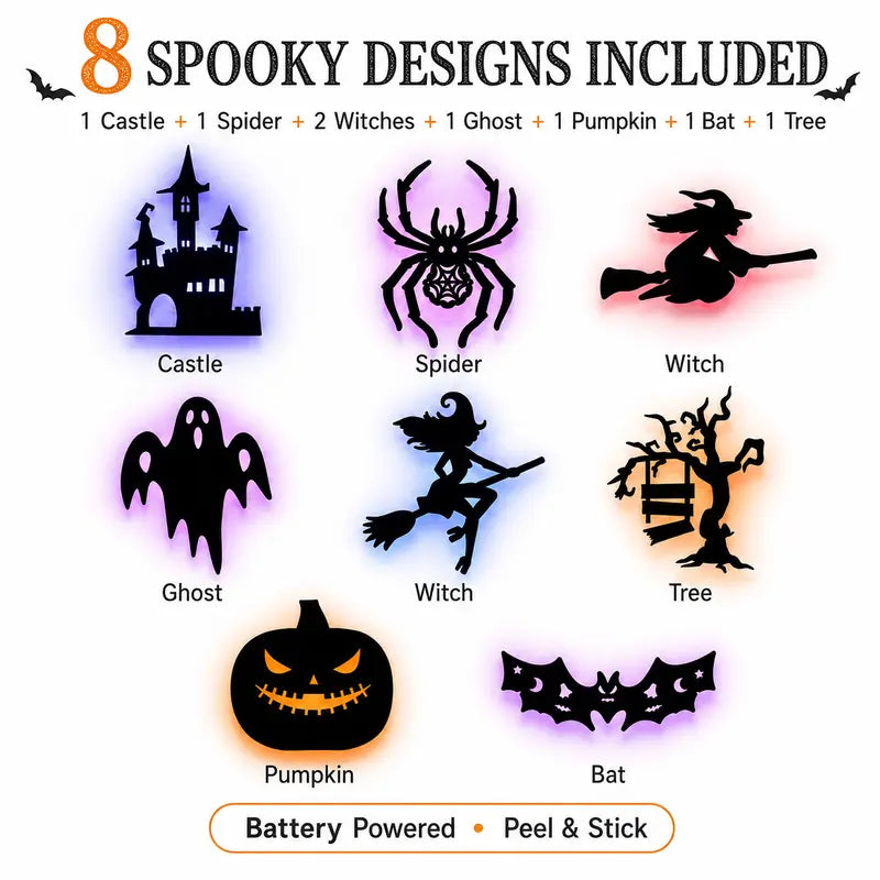 🎃 50% OFF Halloween LED Wall Light Stickers 👻 Peel & Stick Spooky Decor