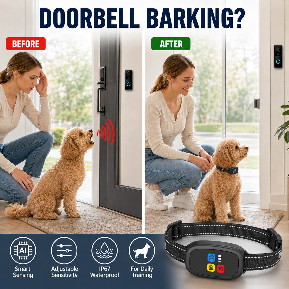 🔥 LIMITED-TIME 50% OFF! 🐶Smart Anti-Bark Collar for Dogs