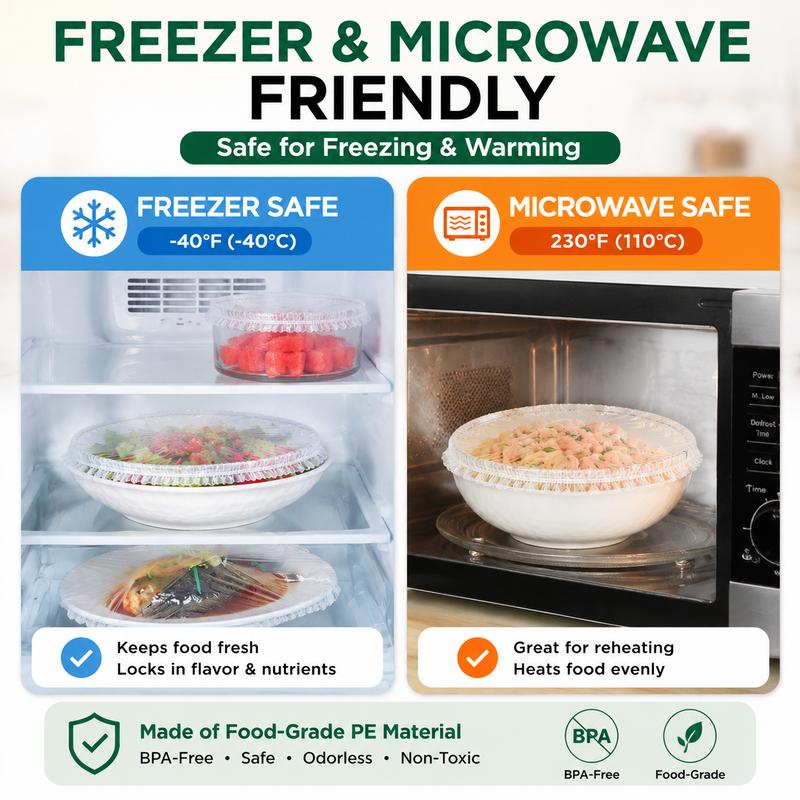 📢Buy one get one free✨100 disposable elastic food lids, suitable for bowls and plates, flexible bowl lids
