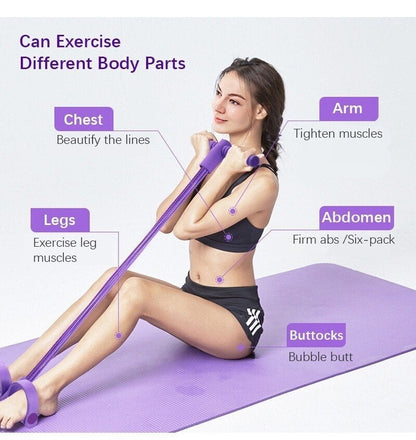 21 Fitness Resistance Bands-6 Tube Pedal Ankle Puller