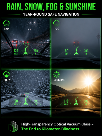 🚗 【Smart In-Car HUD Co-Pilot】Works on Sedans, SUVs, Pickups, RVs, and More!！