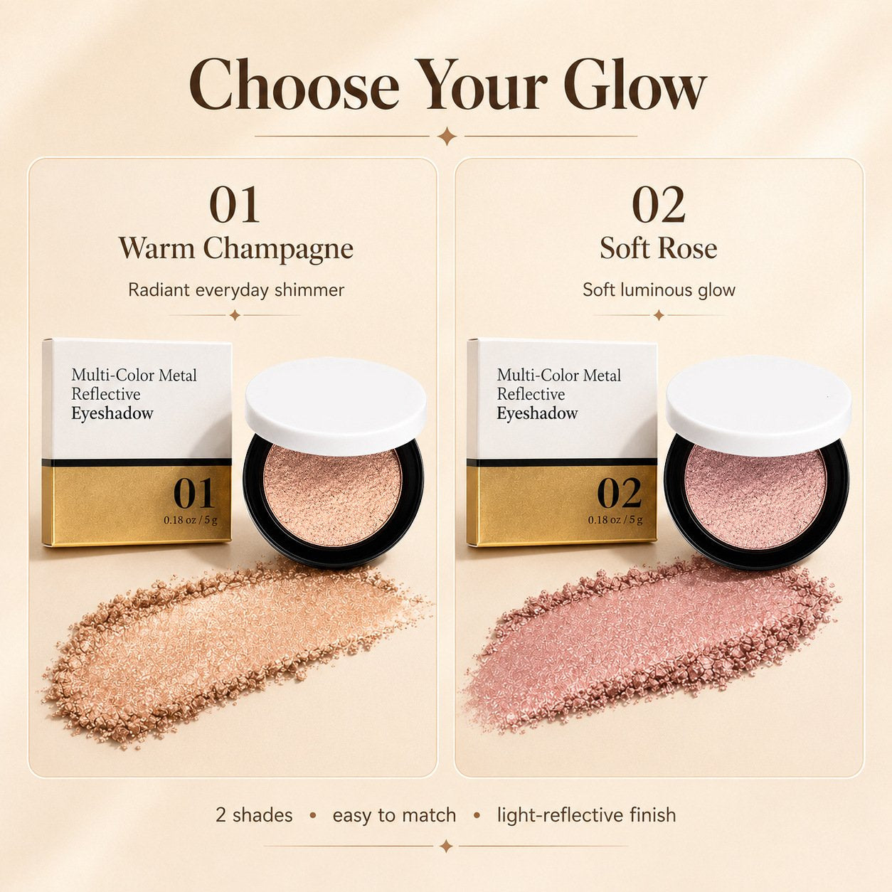 ⚡⚡Neueste Lidschattenkollektion 2026 – 50 % Rabatt |🎨💫 Multicolor Metallic Eyeshadow – Buildable, shimmering metallic eyeshadow