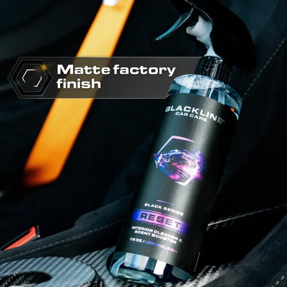 🔥 Buy two get three free🧴 BLACKLINE Reset Series Gentle APC Formula Interior Cleaner | Soft Scent Booster ✨ 6 Signature Scents (JDM Squash, Teakwood Aroma) | Surface-Safe Streak-Free Auto Detailing Cleaner for Leather, Suede & Luxury Furniture