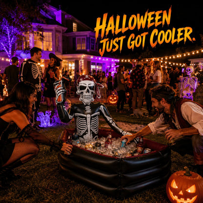 ☠️🧊40-Gallon Inflatable Pirate Skeleton Cooler for Halloween