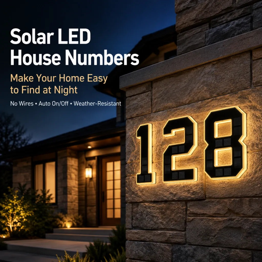 🔥Solar Lighted House Numbers | Wire-Free & Waterproof