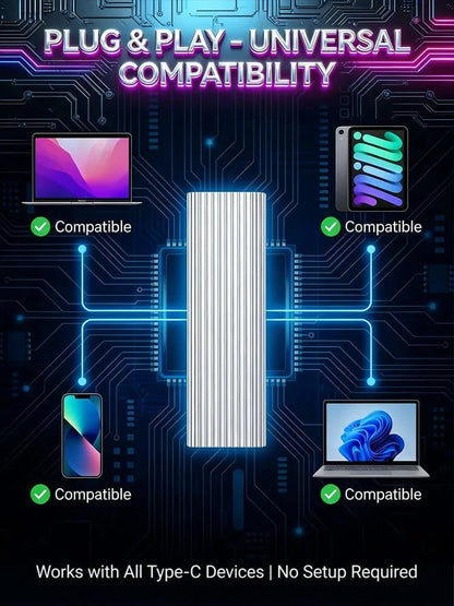 🛡️Multiple layers of encryption protect data privacy.✅16TB Large-Capacity Type-C Portable Mini SSD