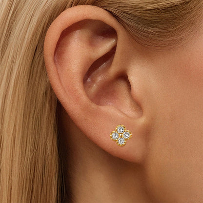Mid-Year Special Offer - Heart-Shaped Moissanite Four-Leaf Clover Necklace Set