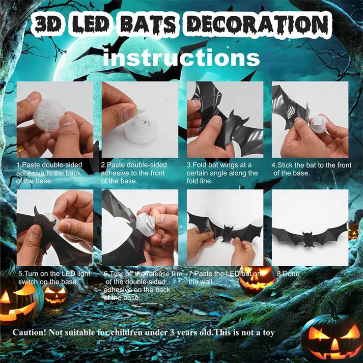 Halloween Special Offer: 50% Off 🔥3D Bat-Shaped LED Decorations