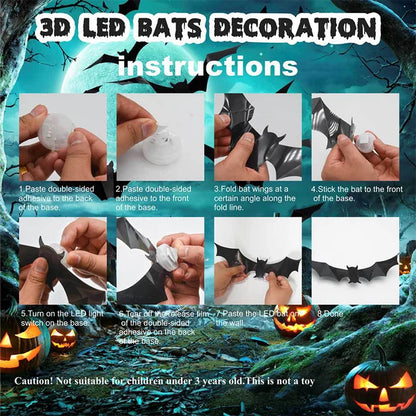 Halloween Special Offer: 50% Off 🔥3D Bat-Shaped LED Decorations
