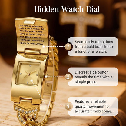 🙏⌚Sparkling Crystal Cross Watch—Geometric Rectangular Dial, Premium Metal Strap💎