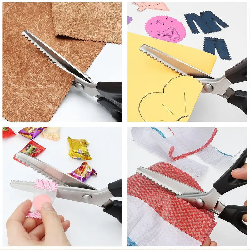✂️ Serrated Stainless Steel Scissors ✨The Ideal Choice for DIY Crafts