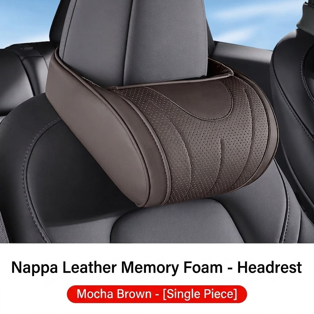 🔥50% OFF🎉Luxury Nappa Leather Car Neck Pillow – Premium Comfort & Support