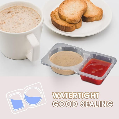 💥BUY 25 GET 25 FREE💥🥐Double Compartment Snack Containers With Lids