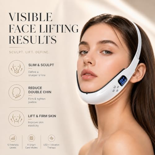 💆‍♀️Electric V-Face Machine | 6 Modes 12 Gears for Jawline & Double Chin
