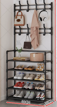 black【5-tier shoe rack】Width 60 cm