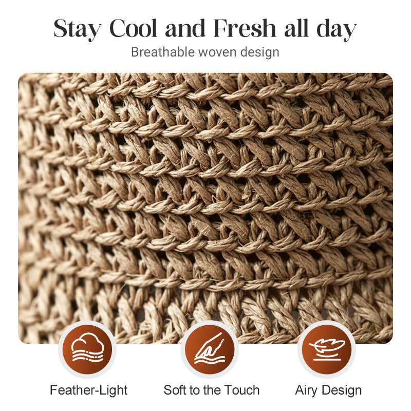 👒New arrival 40% OFF!🏖️Elegant Woven Straw Sun Hat with Bow