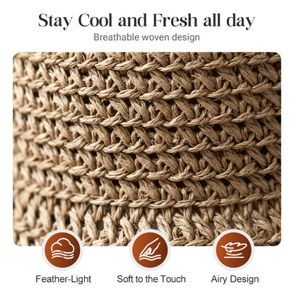 👒New arrival 40% OFF!🏖️Elegant Woven Straw Sun Hat with Bow