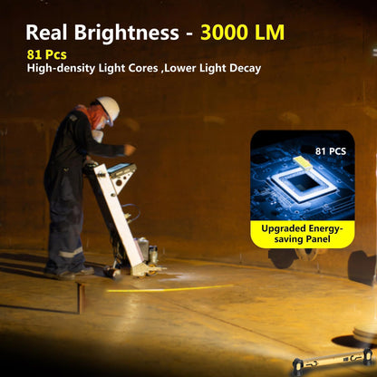 Under-hood work light strip, 3000 lumens LED magnetic light strip with hook, ideal for mechanics, auto repairers and garage use.
