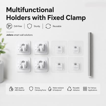🔥Nail-Free Adjustable Curtain Rod Hooks