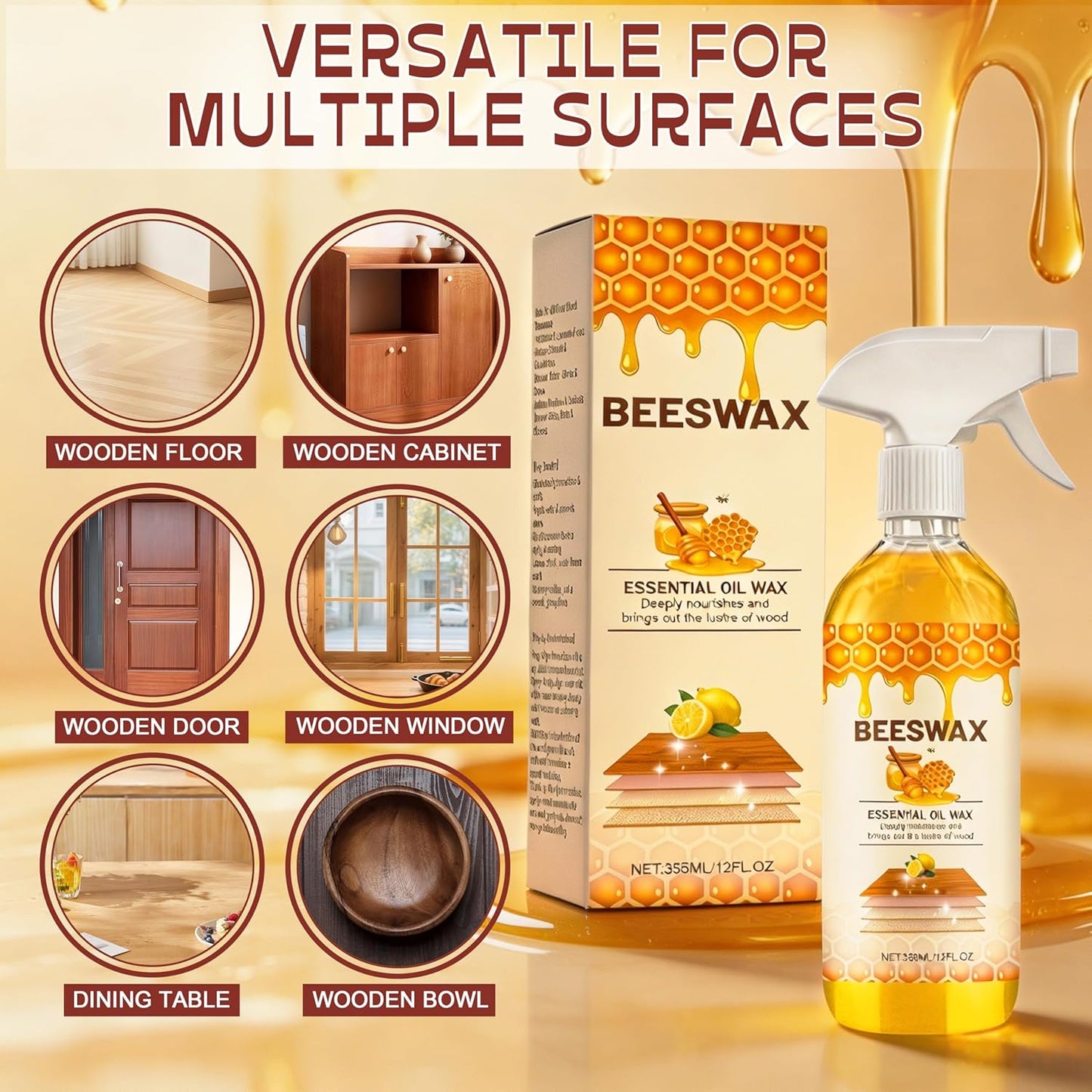 🥳2026 HOT SALE🥳⏰Limited-time 50% off  🔥Beeswax Wood Polish Spray