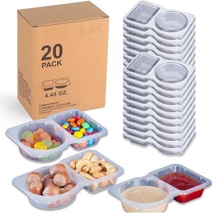 💥BUY 25 GET 25 FREE💥🥐Double Compartment Snack Containers With Lids