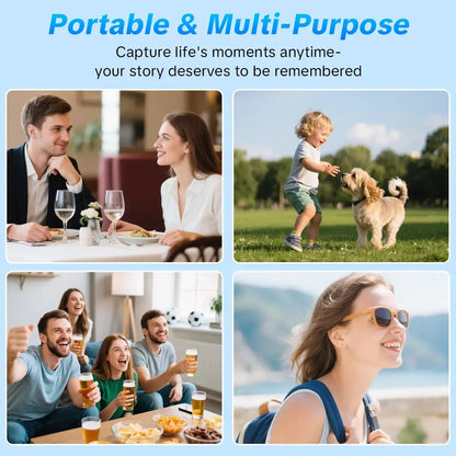 🎥 Upgraded Vlog Camera – 180° Rotating Lens, Full-Body Video Recorder