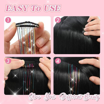 🔥Last Day50%OFF ✨Clip-in Tinsel Hair Extensions (12 tablets) box