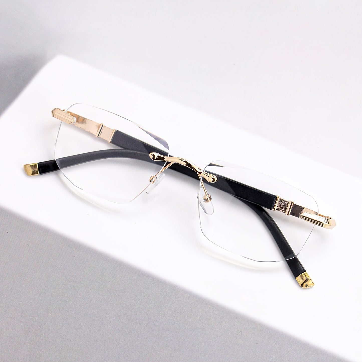 🔥Lowest Price for 2026 | Rimless Diamond-Cut Blue-Light-Blocking Reading Glasses for Seniors
