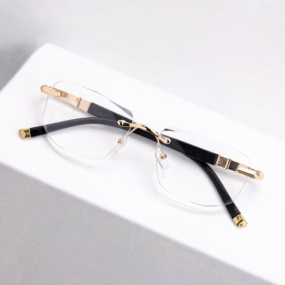 🔥Lowest Price for 2026 | Rimless Diamond-Cut Blue-Light-Blocking Reading Glasses for Seniors