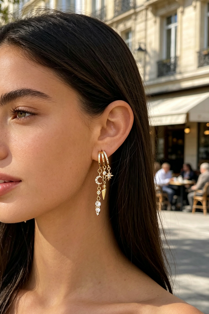 ✨2026 Newest Style✨  3-in-1 Tassel Earrings - Suitable for Single Ear Piercing