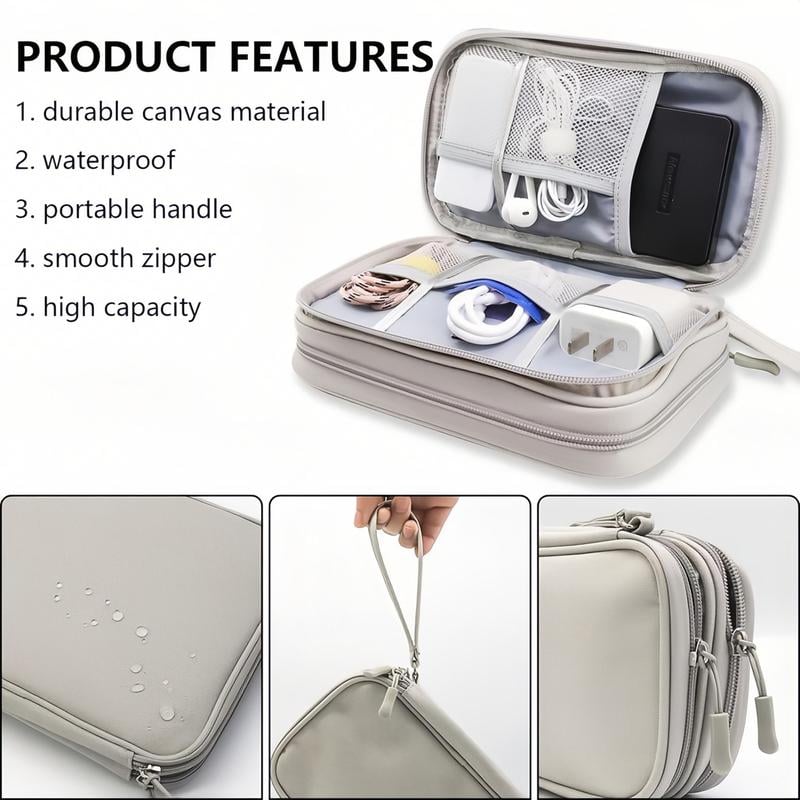 🔥Newest 2026 Model | 50% OFF Today | Travel Cable Organizer Bag – Dual-Layer Multifunctional Case