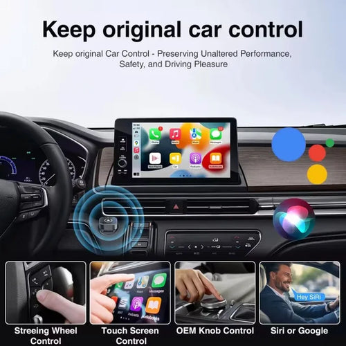 2-in-1 Wireless CarPlay & Android AutoAdapter: No More Plugging In