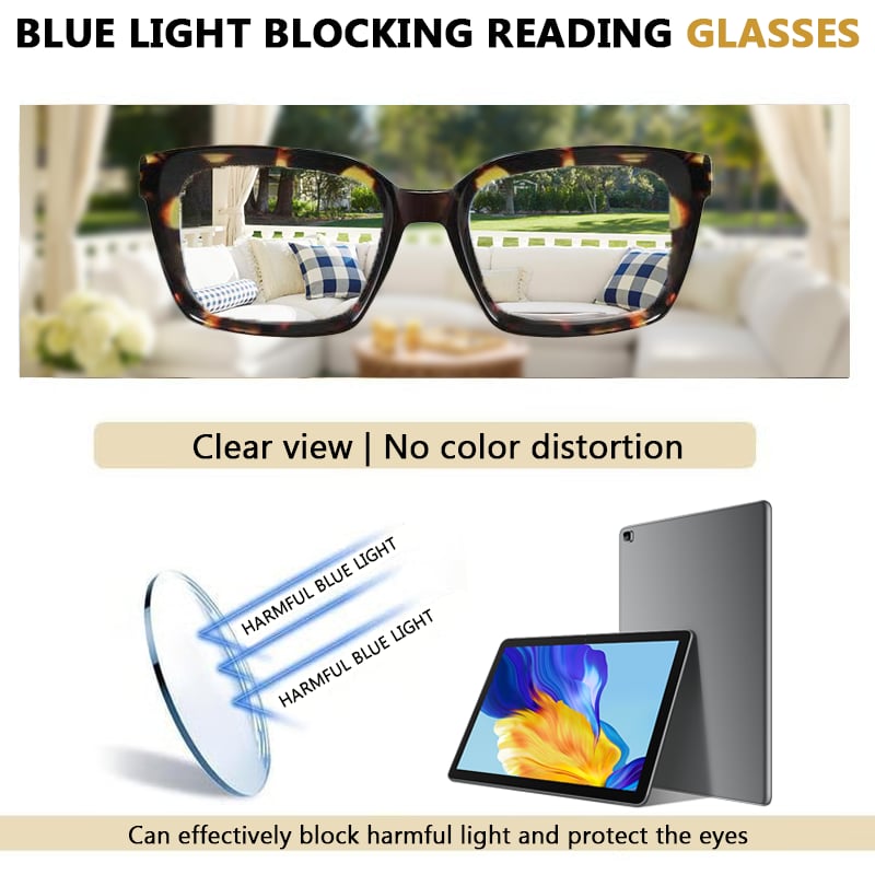 🔥 Hot Seller — ✨👓 Tortoiseshell-Pattern Reading Glasses (Buy One, Get One Free) — Blue-Light Blocking, Large Square-Frame Reading Glasses