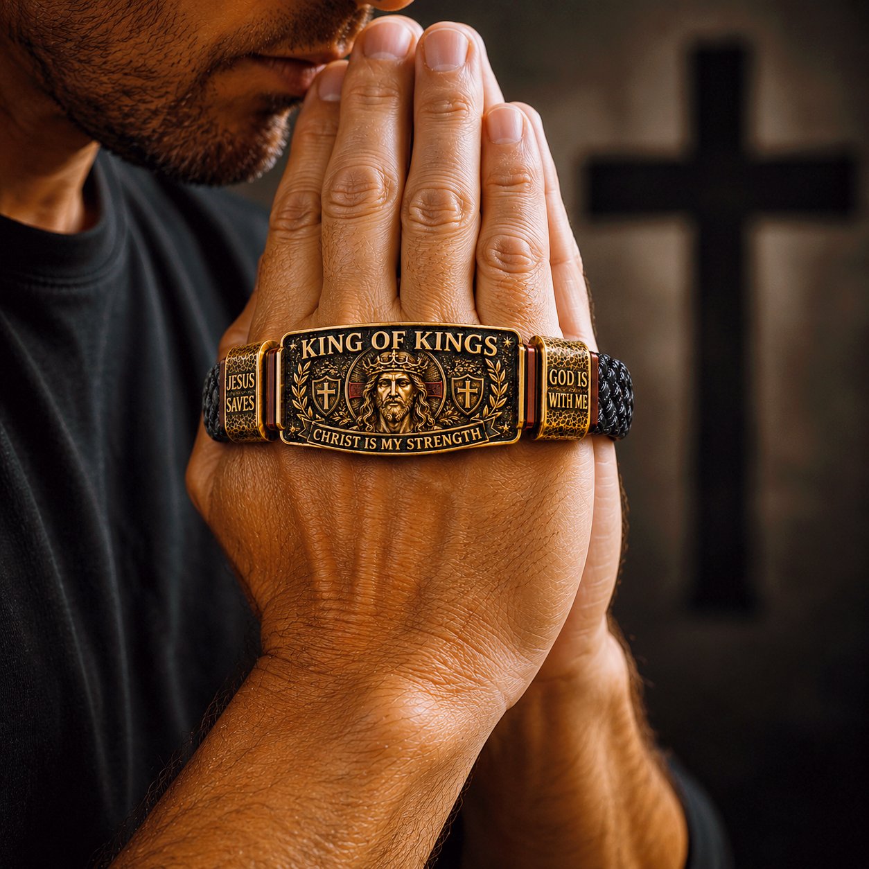 ✝️ King of Kings Faith Bracelet – Adjustable  Wristband Gift🔥