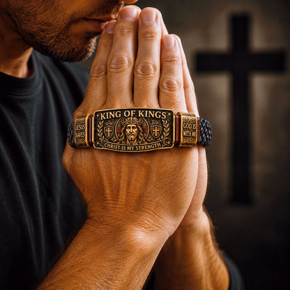 ✝️ King of Kings Faith Bracelet – Adjustable  Wristband Gift🔥