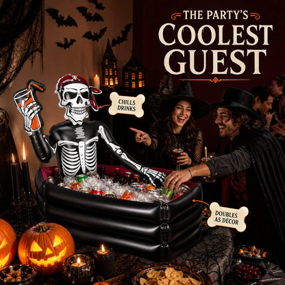 ☠️🧊40-Gallon Inflatable Pirate Skeleton Cooler for Halloween