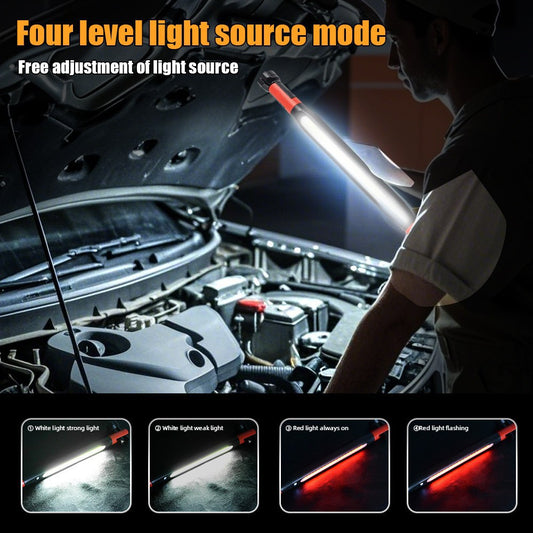 Under-hood work light strip, 3000 lumens LED magnetic light strip with hook, ideal for mechanics, auto repairers and garage use.