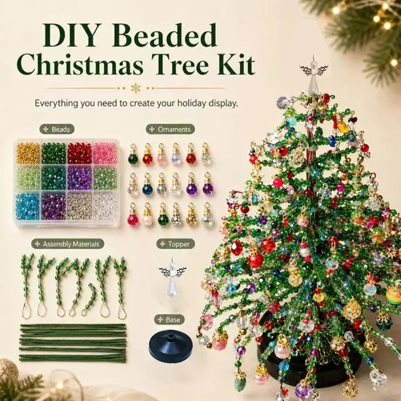 🎁 DIY Beaded Christmas Tree – Complete Craft Kit for Festive Holiday Décor & Gifting