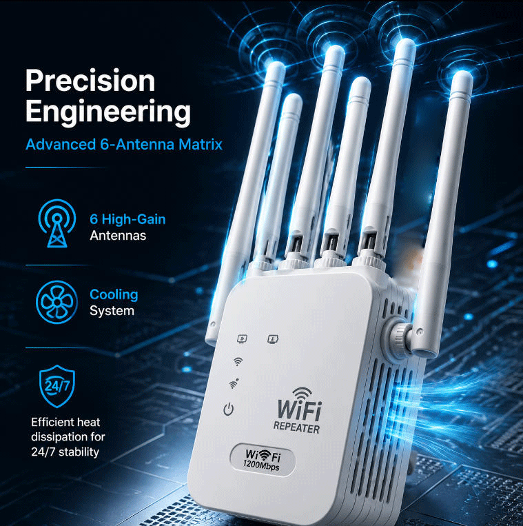 🔥2026 hot sale 🎁1200Mbps Dual Band (5GHz/2.4GHz) WiFi Extender Covers 10,000 sq. ft & 50 Devices
