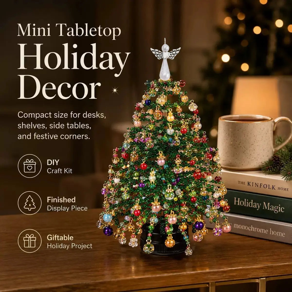🎁 DIY Beaded Christmas Tree – Complete Craft Kit for Festive Holiday Décor & Gifting