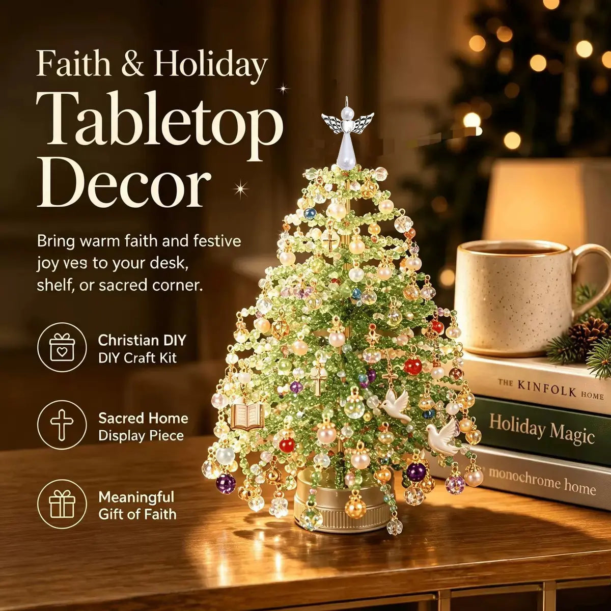 🎁 DIY Beaded Christmas Tree – Complete Craft Kit for Festive Holiday Décor & Gifting