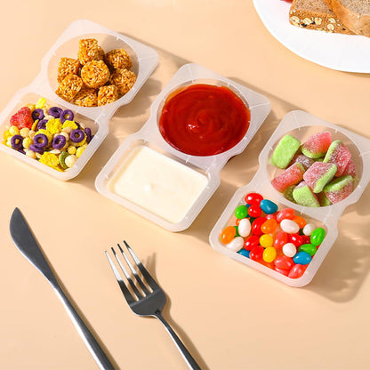 💥BUY 25 GET 25 FREE💥🥐Double Compartment Snack Containers With Lids