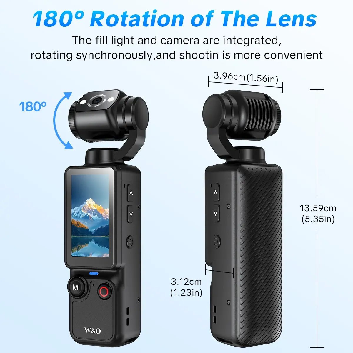 🎥 Upgraded Vlog Camera – 180° Rotating Lens, Full-Body Video Recorder