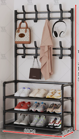 ✨ 3-in-1 Hall Tree | Entryway Coat & Shoe Organizer Rack with 8 Hooks