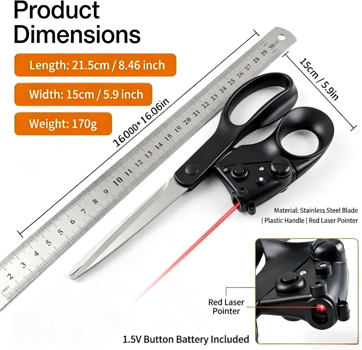💕Buy 1 Get 1 Free✂️Laser Guided Scissors for Fabric Cutting Infrared-assisted Scissors
