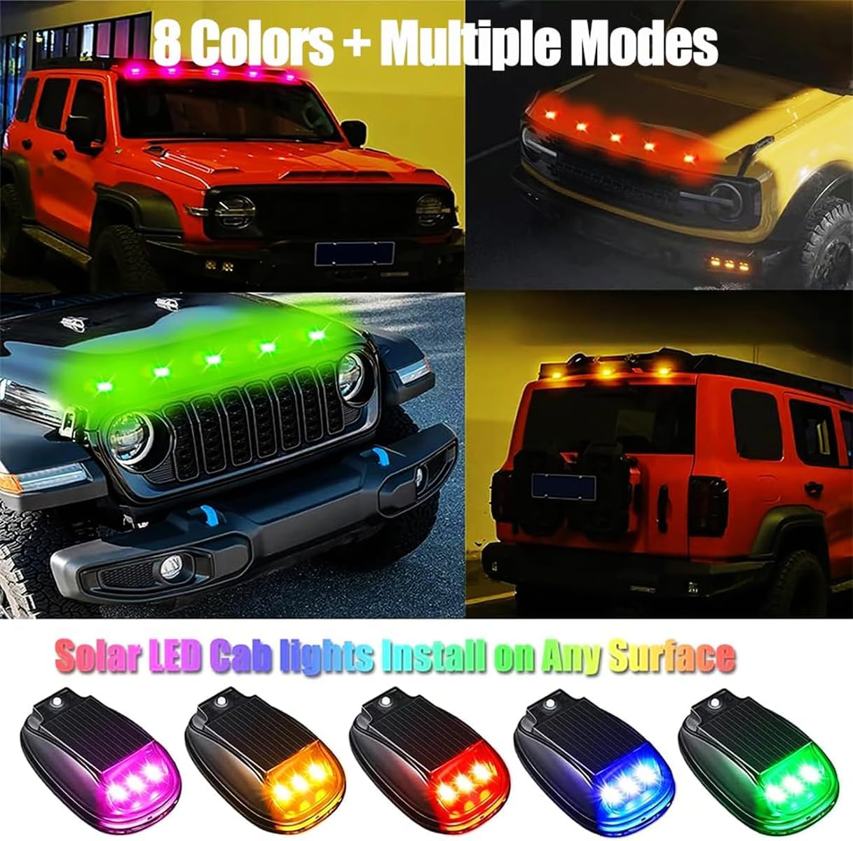 Solar Car Roof RGBStrobe Light
